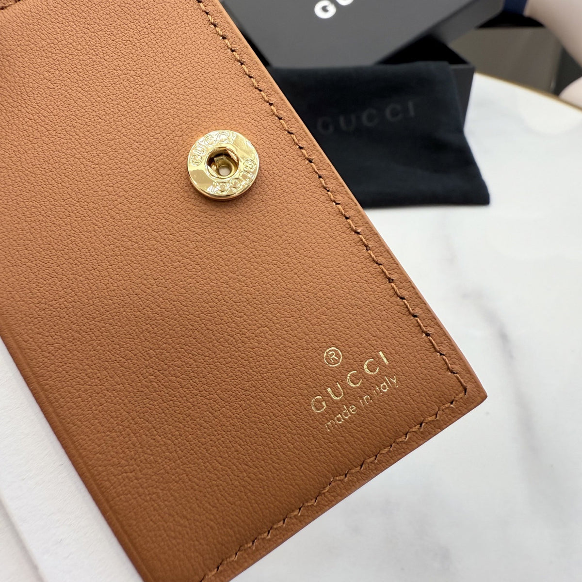 Gucci Brown Leather Openwork Wallet