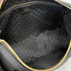 Gucci Black Leather & Canvas Horsebit Handbag