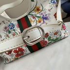 Gucci White Leather Double G Tote Bag