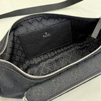 Gucci Black Canvas & Leather Zip Crossbody Bag
