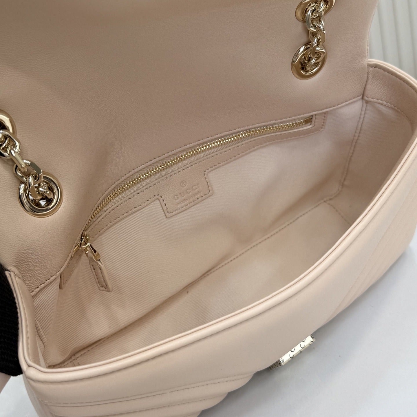 Gucci Pink Lambskin Leather GG Marmont Shoulder Bag