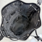 Gucci Black Denim & Leather Zip Handbag
