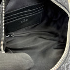 Gucci Black Denim & Leather Zip Handbag
