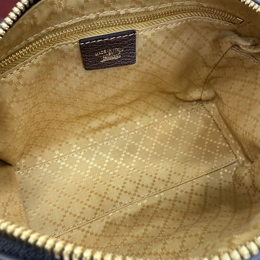 Gucci Brown Canvas & Leather Horsebit Crossbody Bag