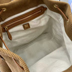 Gucci Corduroy & Calfskin Leather Backpack