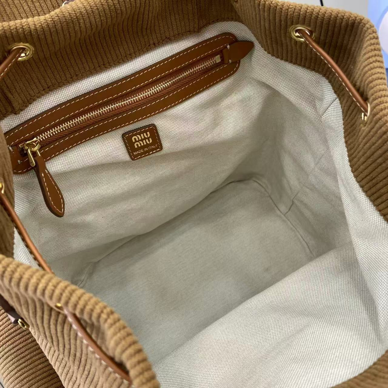 Gucci Corduroy & Calfskin Leather Backpack