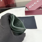 Gucci Green Leather Logo Card Holder