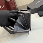 Gucci Black Leather Zip Wallet
