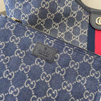 Gucci White Denim Double G Tote Bag