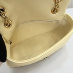 Gucci Yellow Lambskin Leather GG Marmont Handbag
