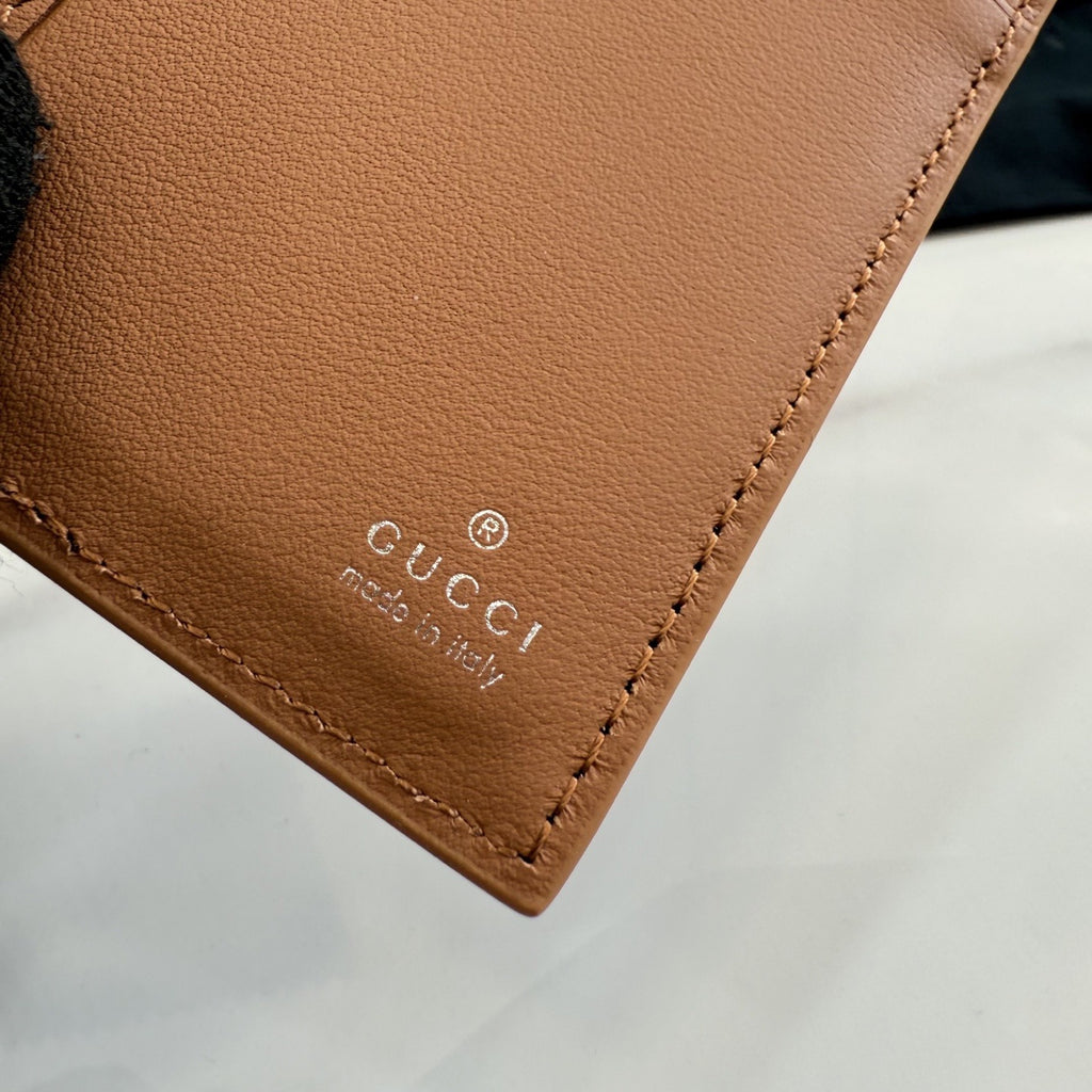 Gucci Brown Leather Openwork Card Holder