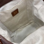Miu Miu Brown Canvas & Calfskin Leather Backpack