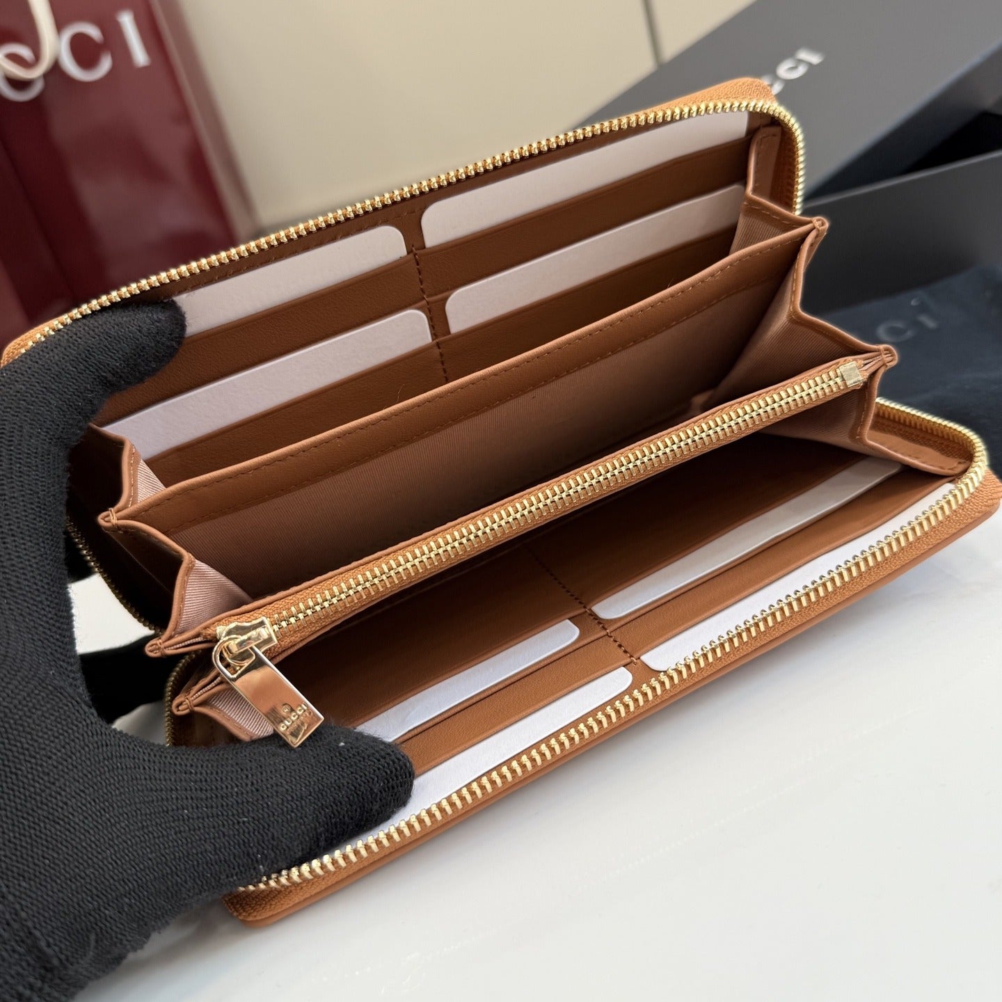 Gucci Brown Leather Logo Wallet