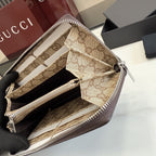 Gucci Brown Leather Zip Wallet