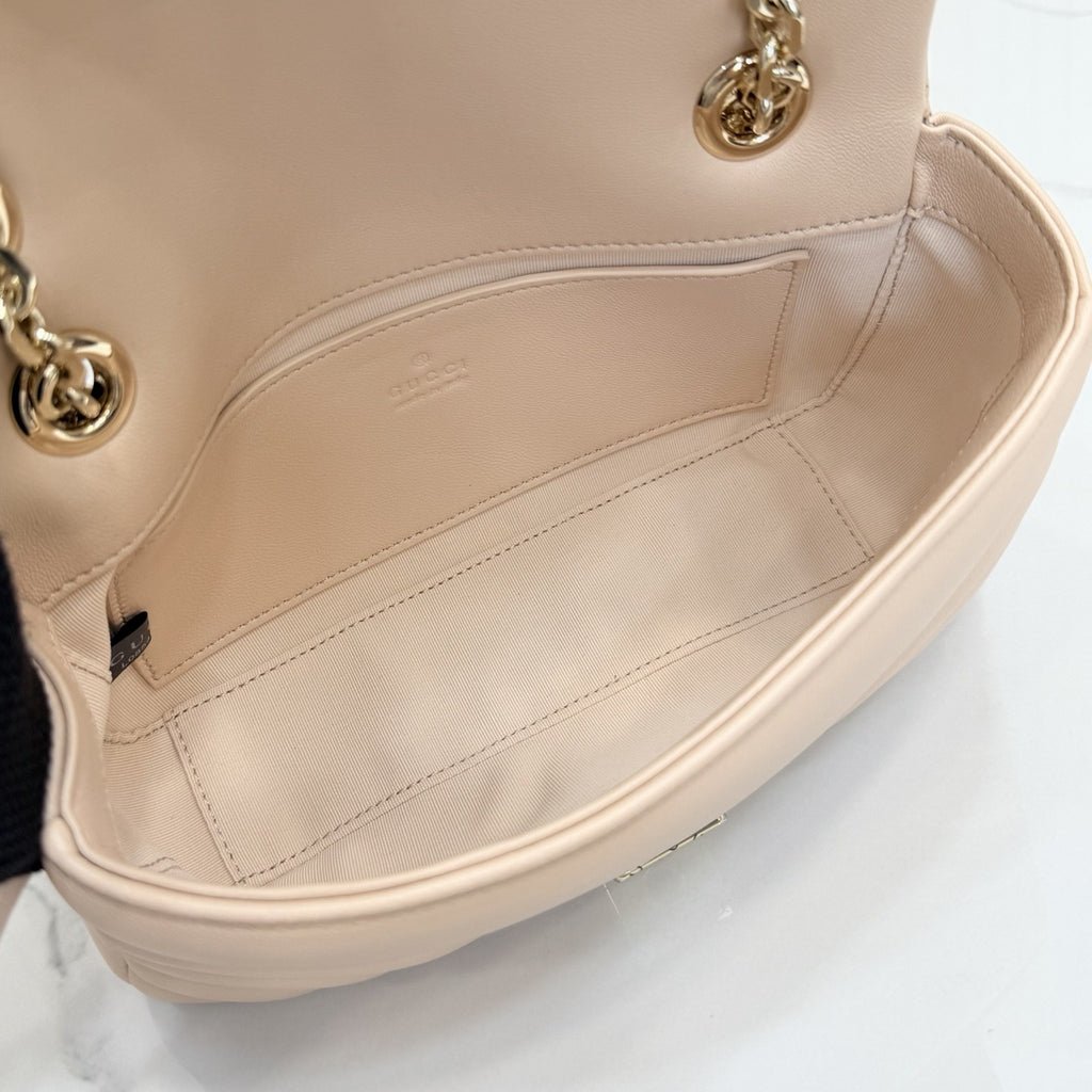 Gucci Pink Lambskin Leather GG Marmont Handbag