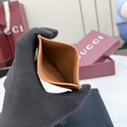 Gucci Brown Leather Openwork Card Holder