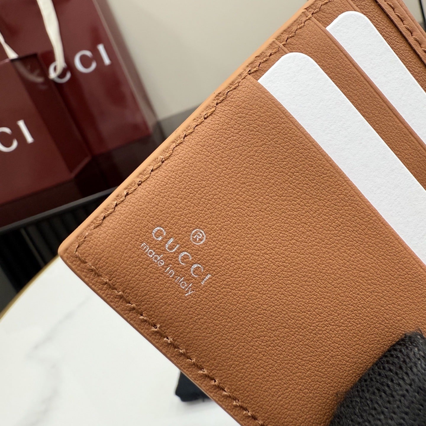 Gucci Brown Leather Logo Wallet
