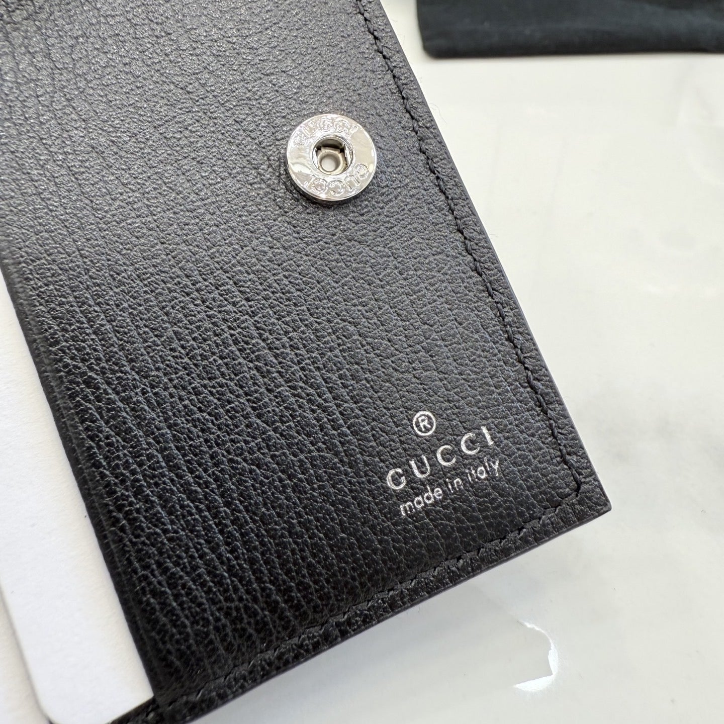 Gucci Black Denim & Leather Zip Wallet