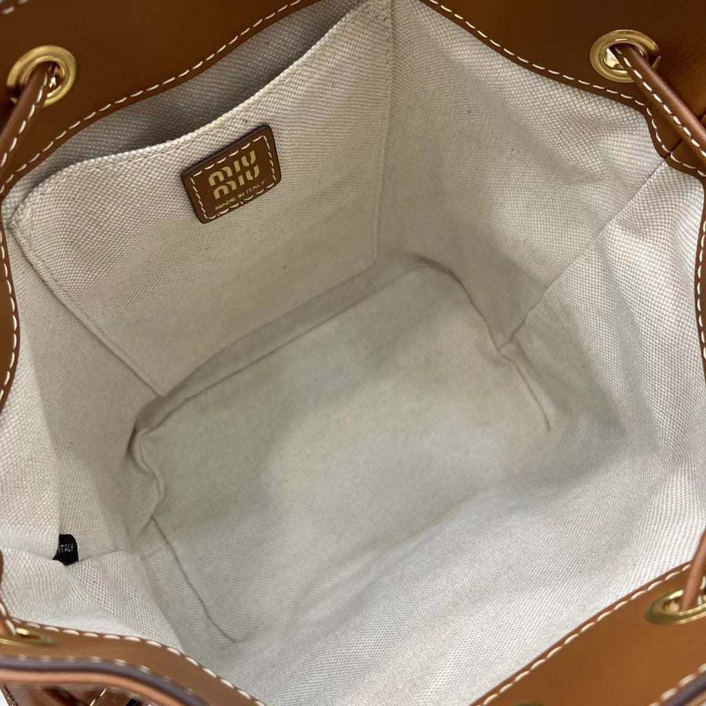 Miu Miu Brown Calfskin Leather Backpack