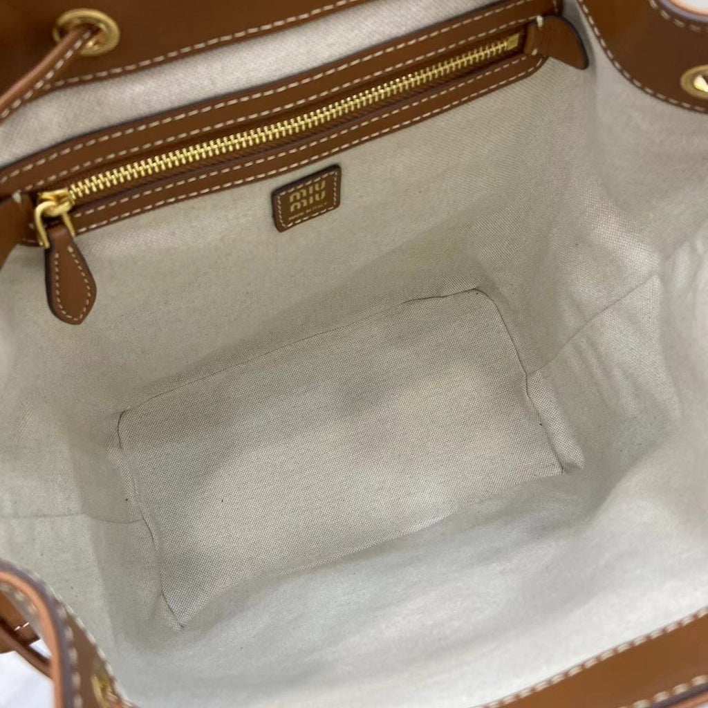 Miu Miu Brown Calfskin Leather Backpack