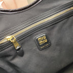 Miu Miu Lambskin Leather Logo Tote Bag