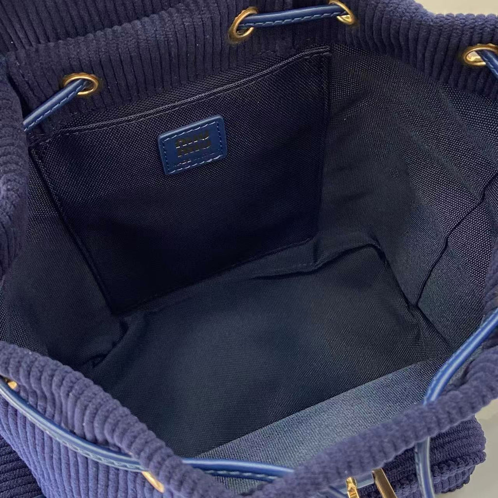 Miu Miu Corduroy & Calfskin Leather Backpack