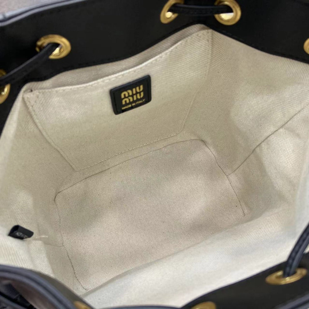 Miu Miu Black Calfskin Leather Backpack