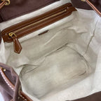 Miu Miu Brown Canvas & Calfskin Leather Backpack