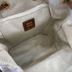 Miu Miu Brown Canvas & Calfskin Leather Backpack