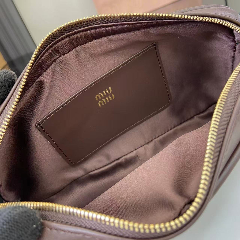 Miu Miu Calfskin Leather & Cotton Colorblock Handbag