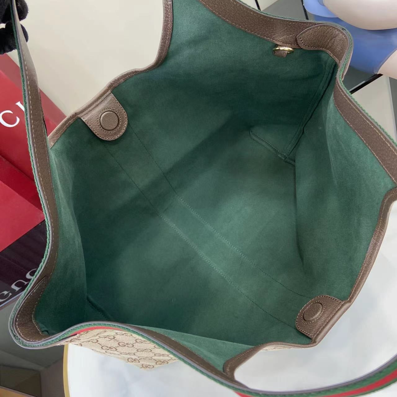 Gucci White Canvas Double G Tote Bag
