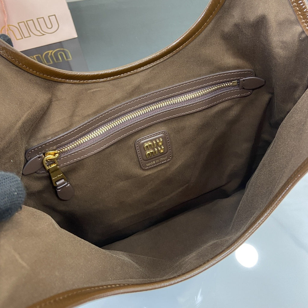 Miu Miu Lambskin Leather Logo Tote Bag