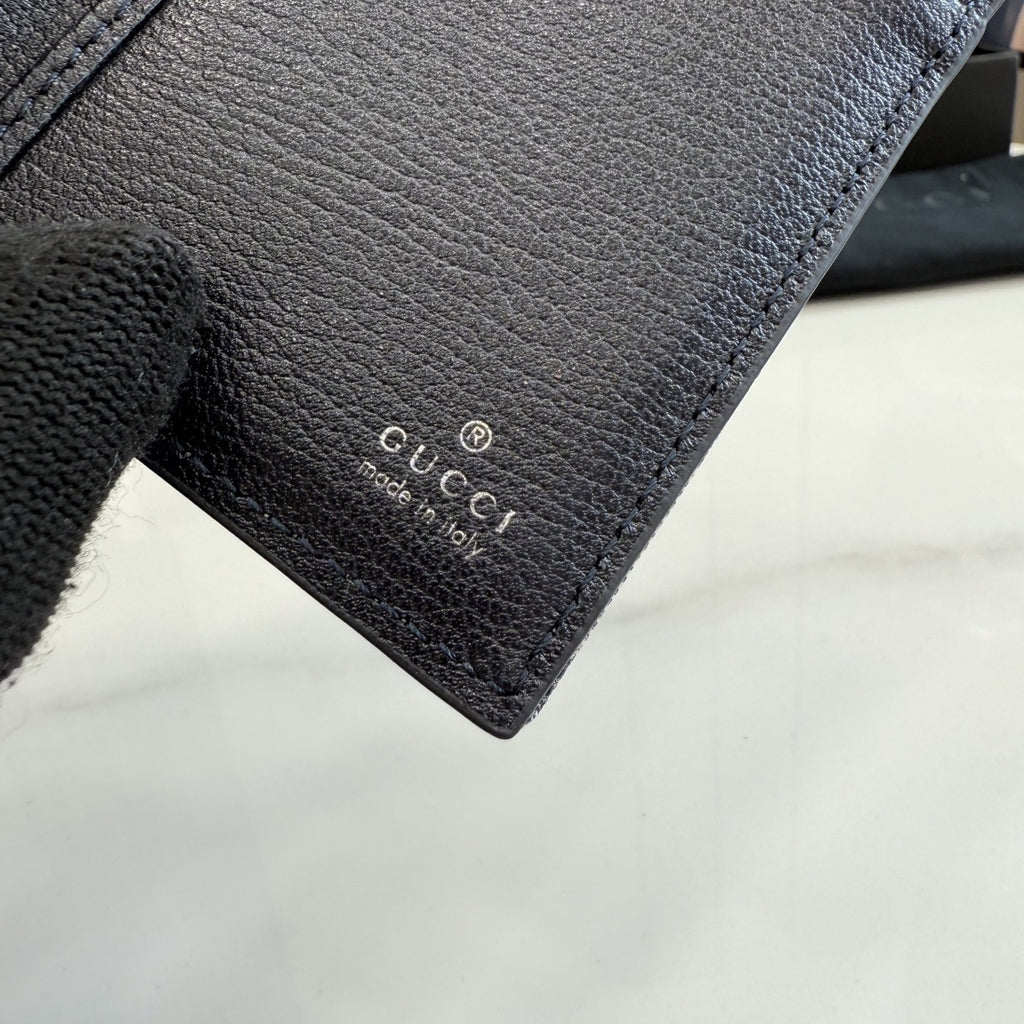 Gucci Canvas & Leather Logo Card Holder
