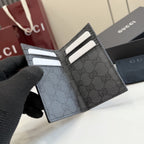 Gucci Black Leather & Canvas Card Holder