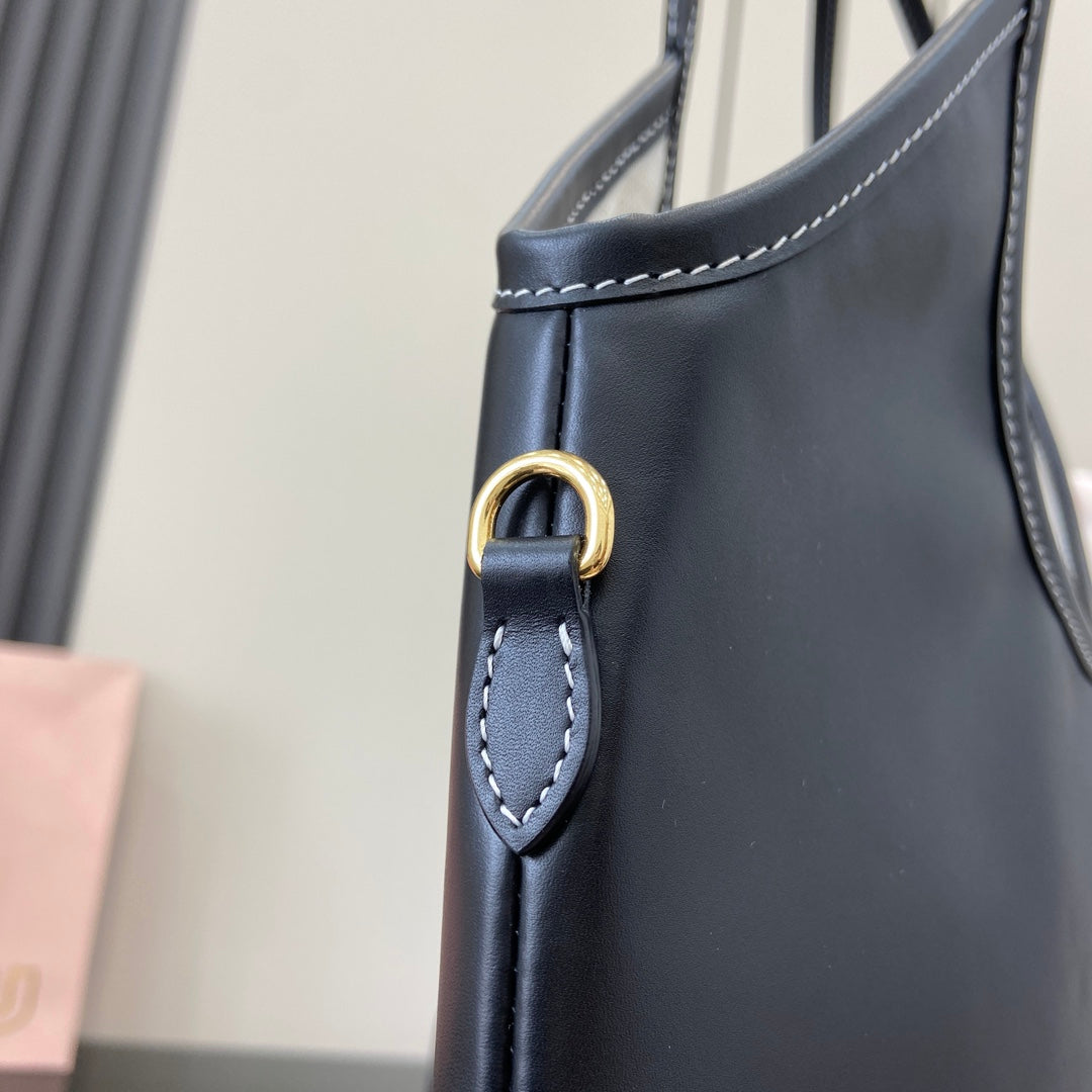 Miu Miu Leather Letter-Motif Tote Bag