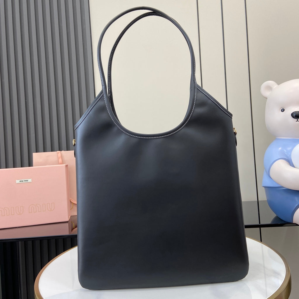 Miu Miu Leather Letter-Motif Tote Bag