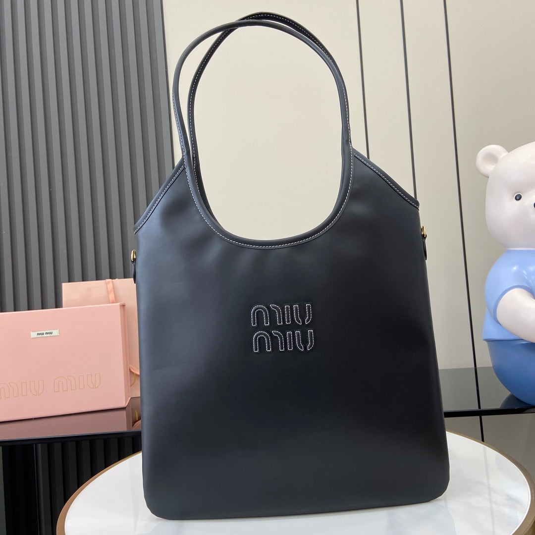 Miu Miu Leather Letter-Motif Tote Bag
