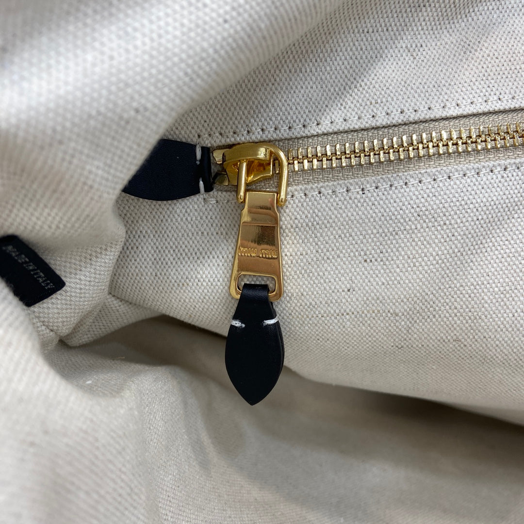 Miu Miu Leather Letter-Motif Tote Bag