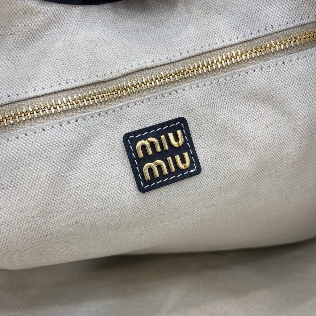 Miu Miu Leather Letter-Motif Tote Bag