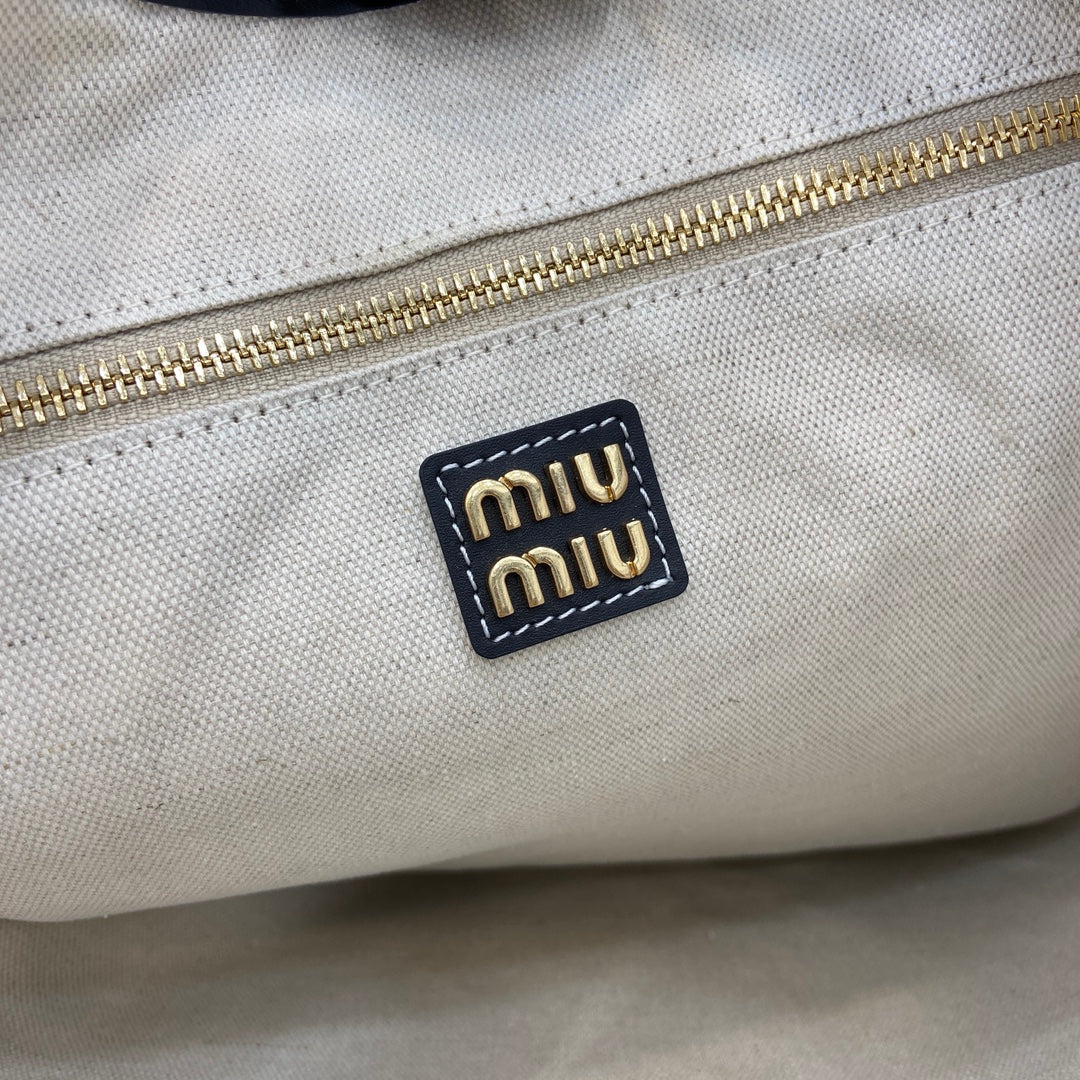 Miu Miu Leather Letter-Motif Tote Bag