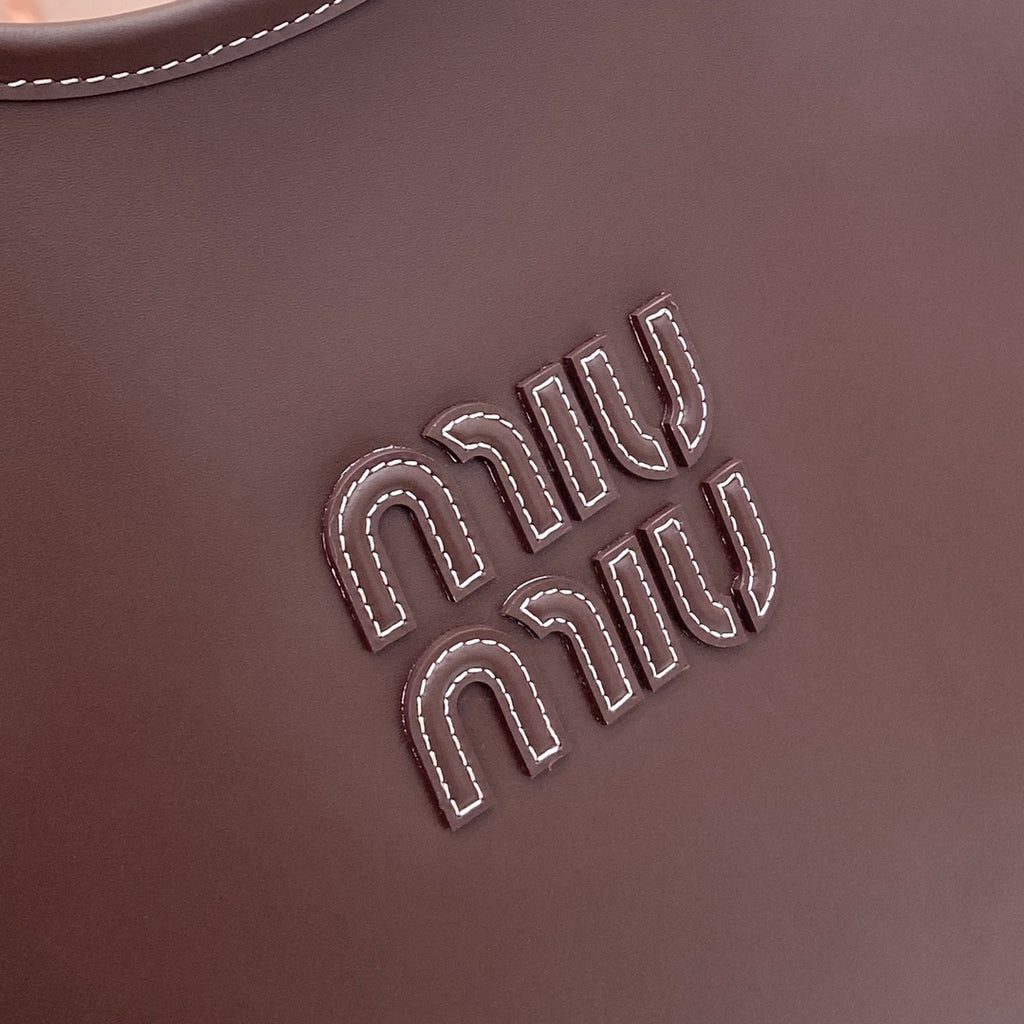 Miu Miu Red Leather Letter-Motif Tote Bag