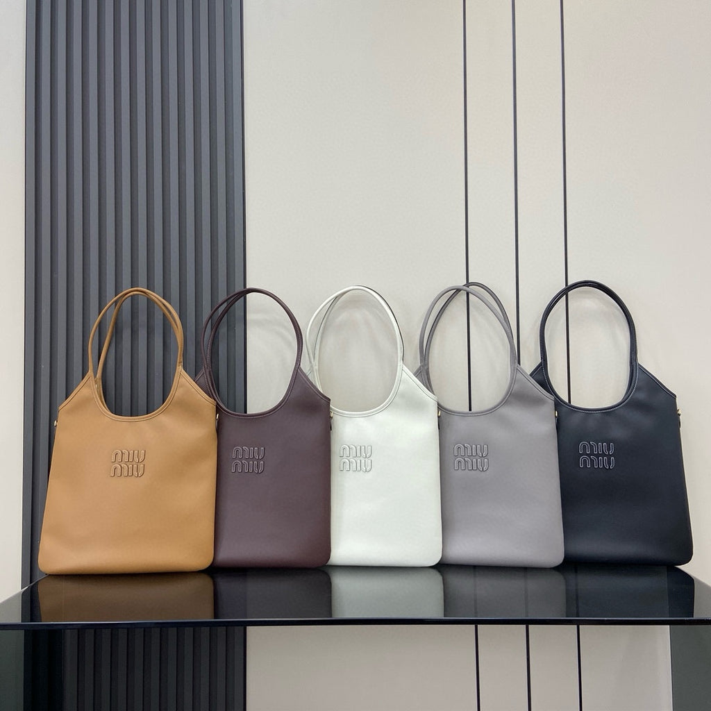 Miu Miu Leather Letter-Motif Tote Bag