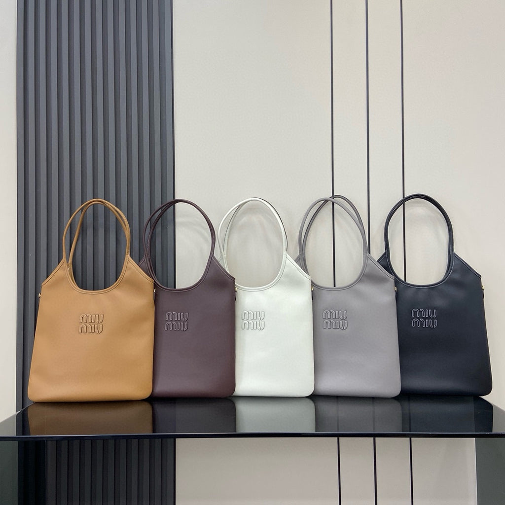 Miu Miu Leather Letter-Motif Tote Bag