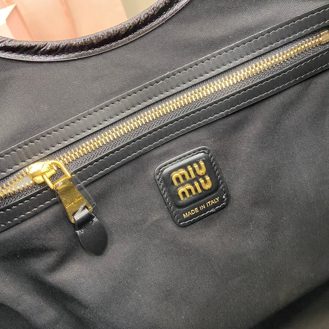 Lambskin Leather Letter-Motif Tote Bag