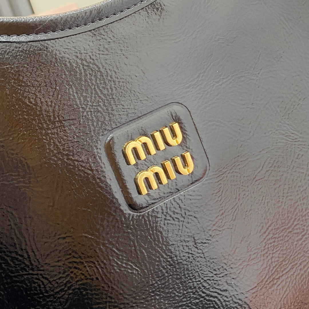 Lambskin Leather Letter-Motif Tote Bag