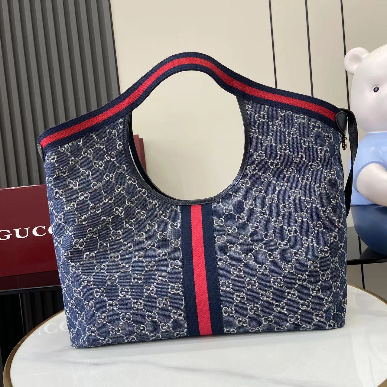 Gucci White Double G Tote Bag