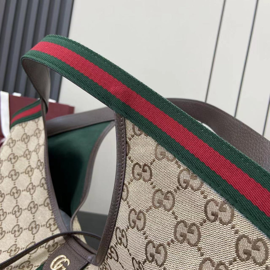 Gucci White Canvas Double G Tote Bag