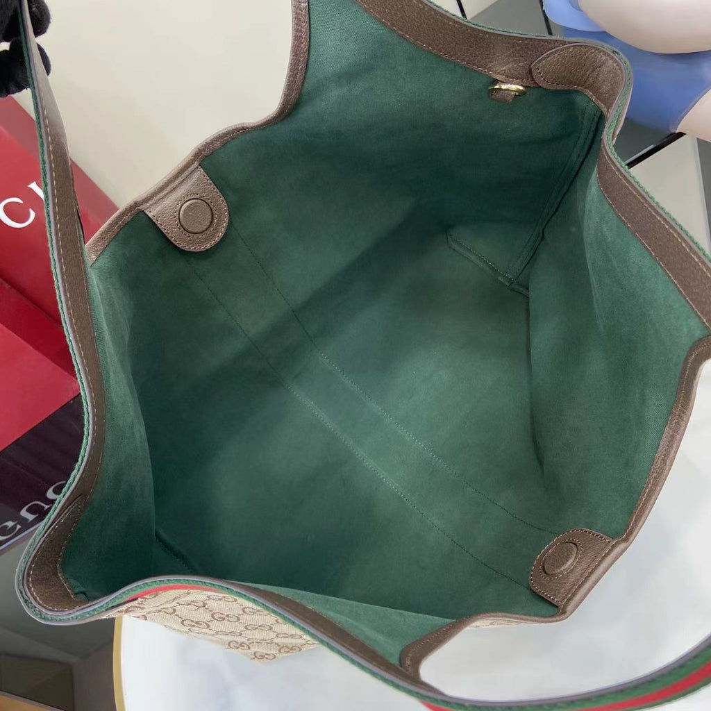 Gucci White Canvas Double G Tote Bag