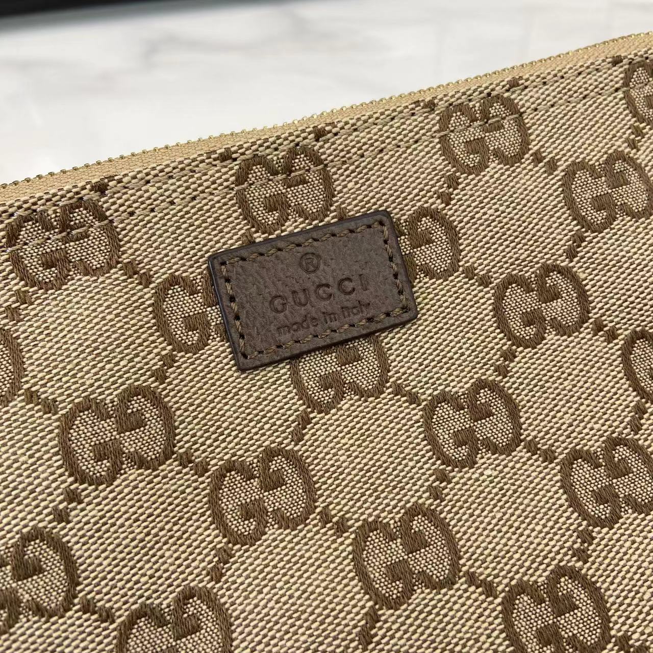Gucci White Canvas Double G Tote Bag