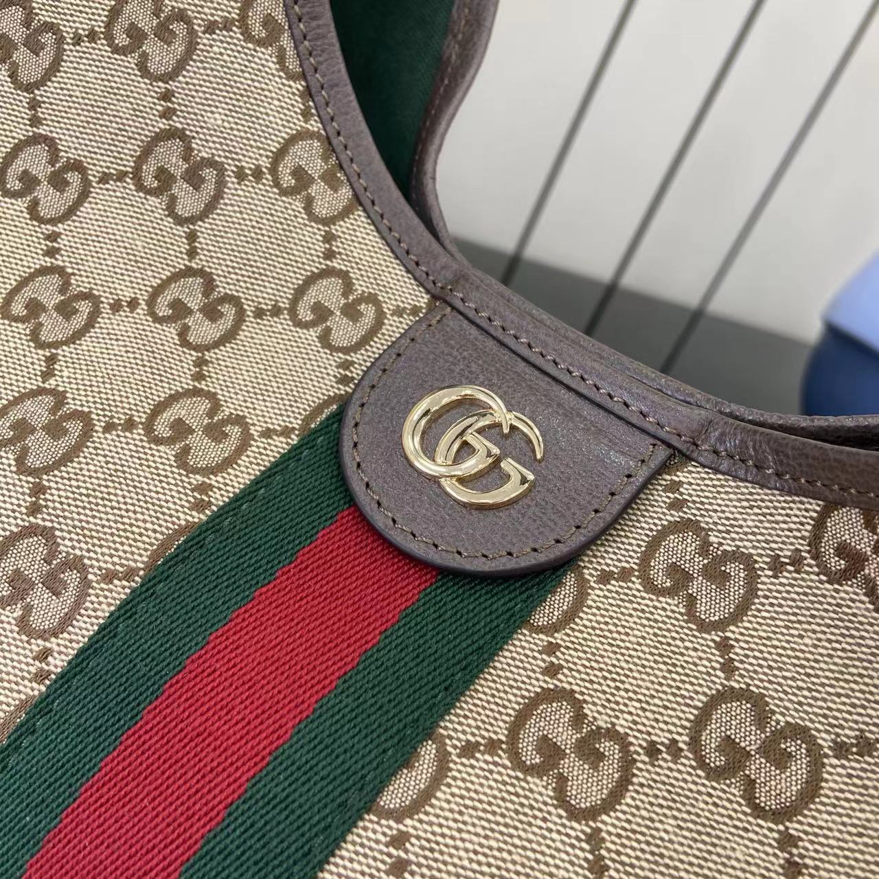 Gucci White Canvas Double G Tote Bag
